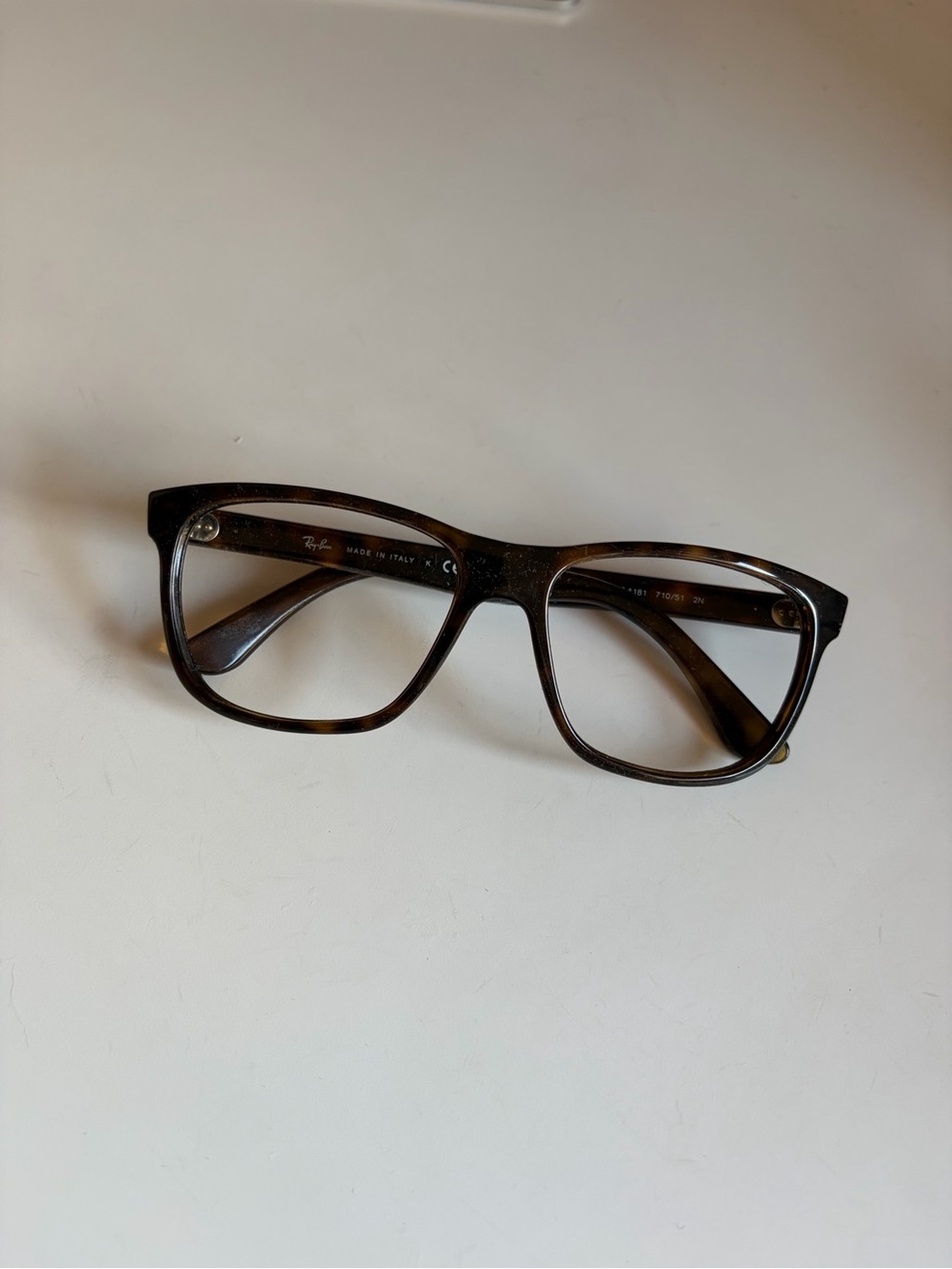 Ray-Ban rb4181 unisex Tortoiseshell Acetate Glasses - Dark Brown